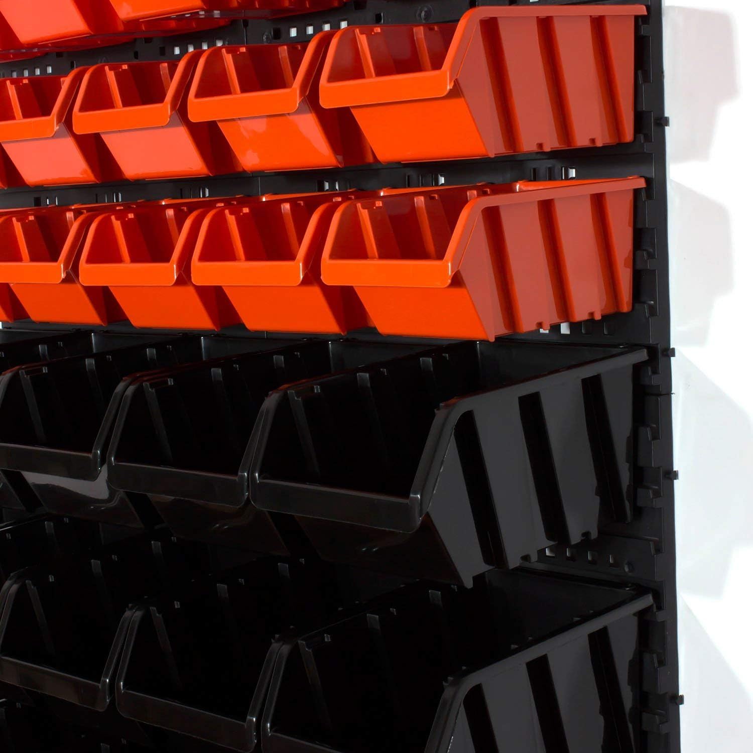 WALL MOUNTED TOOL PEG BOARD 795mm x 775mm 33 ELEMENTS RED BLACK GARAGE STORAGE BINS WORKSHOP RACK SHED ORGANISER - Image 2