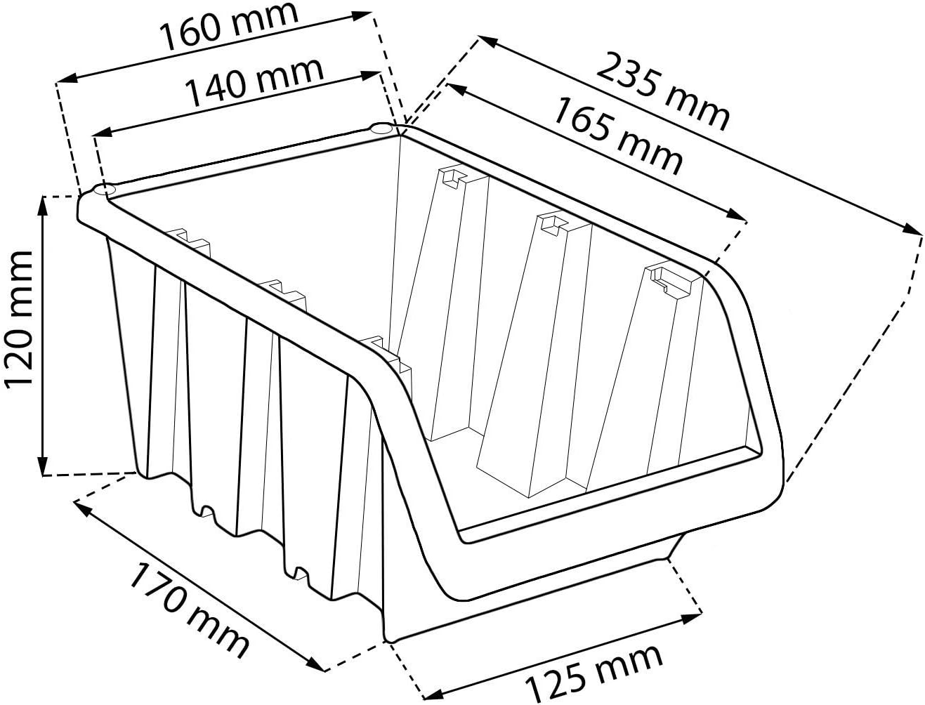 WALL MOUNTED TOOL PEG BOARD 795mm x 775mm 33 ELEMENTS RED BLACK GARAGE STORAGE BINS WORKSHOP RACK SHED ORGANISER - Image 4