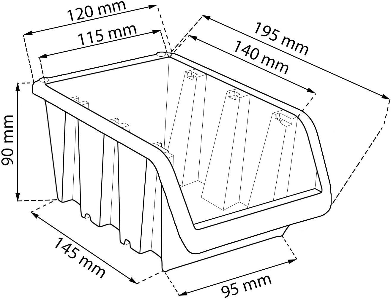 WALL MOUNTED TOOL PEG BOARD 795mm x 775mm 33 ELEMENTS RED BLACK GARAGE STORAGE BINS WORKSHOP RACK SHED ORGANISER - Image 5
