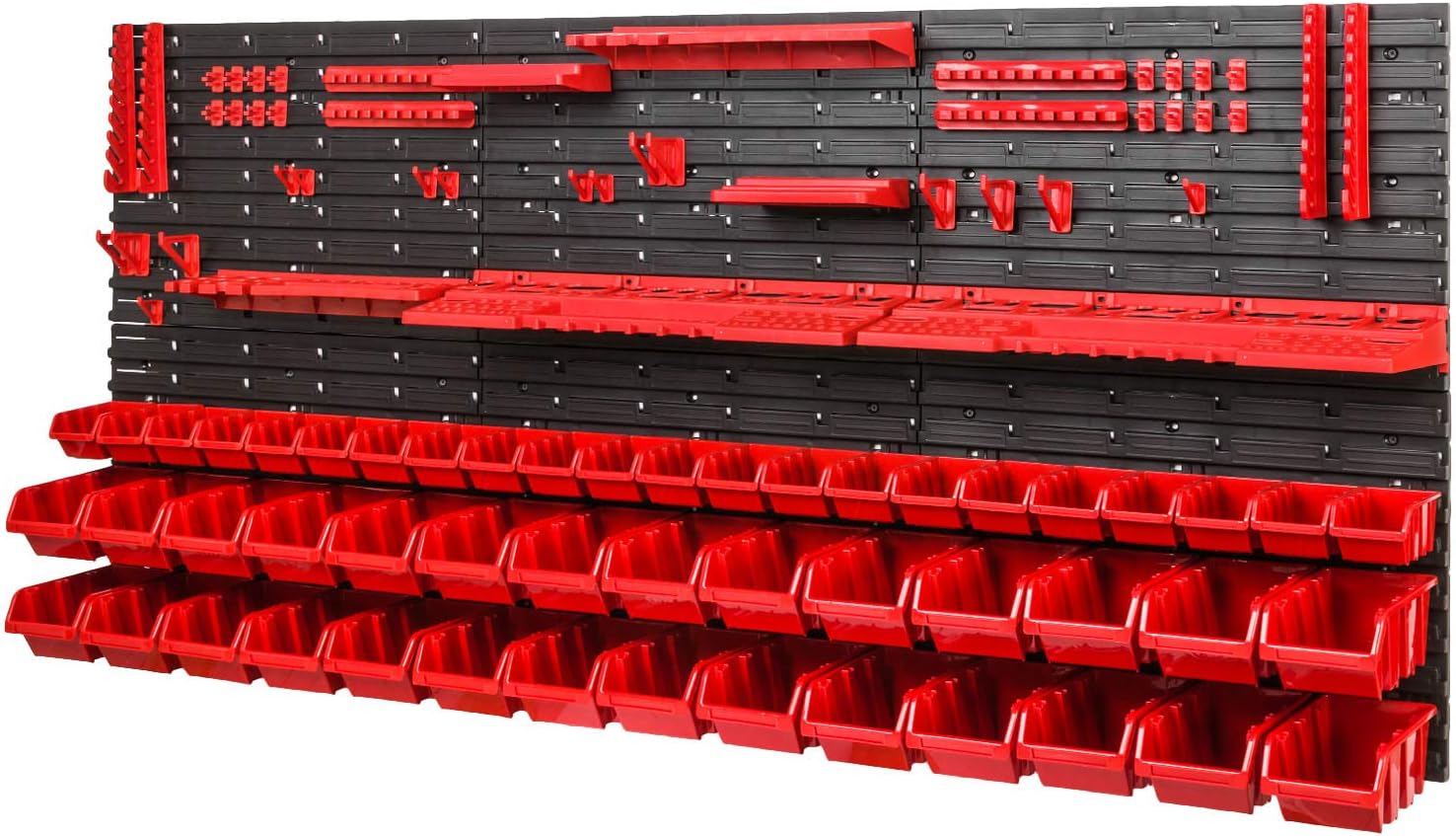 WALL MOUNTED TOOL PEG BOARD 1728mm x 780mm 92 ELEMENTS GARAGE STORAGE BINS WORKSHOP RACK SHED ORGANISER - Image 2