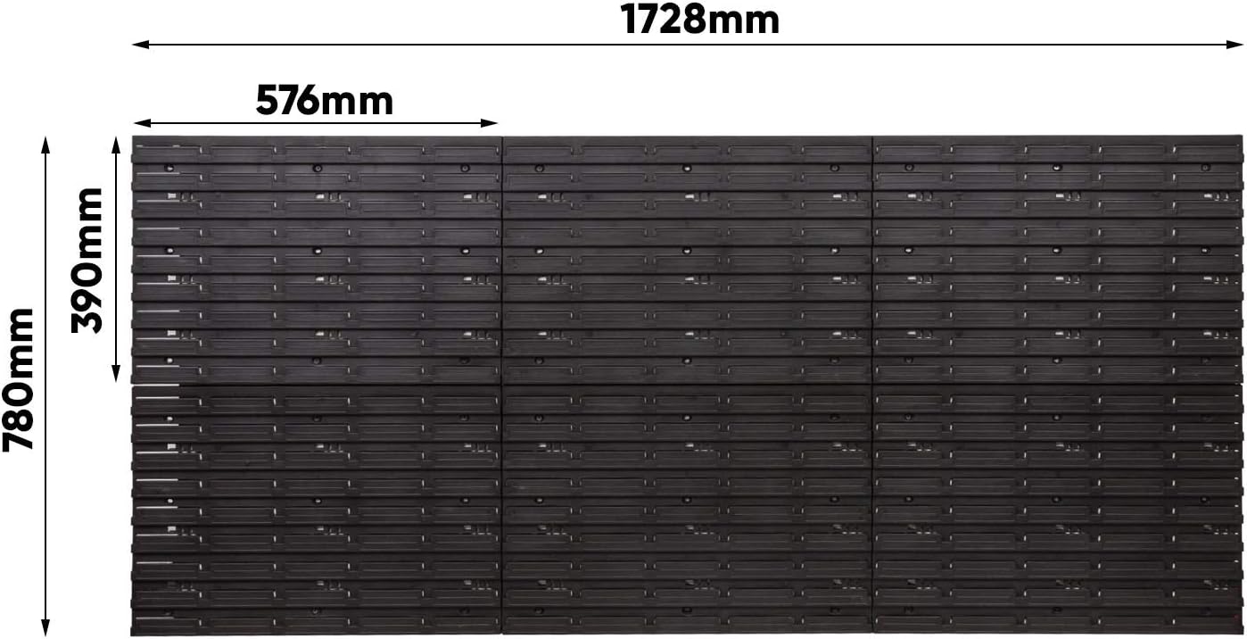 WALL MOUNTED TOOL PEG BOARD 1728mm x 780mm 92 ELEMENTS GARAGE STORAGE BINS WORKSHOP RACK SHED ORGANISER - Image 3