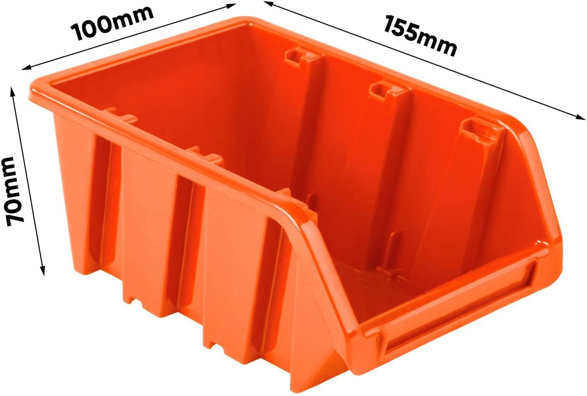 WALL MOUNTED TOOL PEG BOARD RED 772mm x 780mm 82 ELEMENTS GARAGE STORAGE BINS WORKSHOP RACK SHED ORGANISER - Image 6