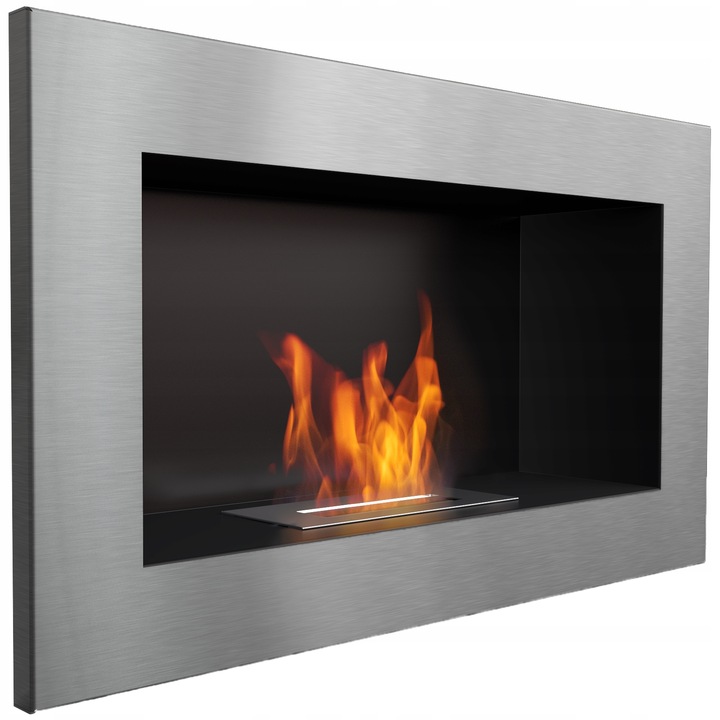 Bio Ethanol Fireplace Biofire Fire Stainless Steel Modern Professional 650 x 400 GLASS PANEL - Image 2