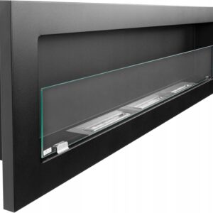 Bio Ethanol Fireplace Biofire Fire Black Wall Glass 1400 x 400 Modern Stylish