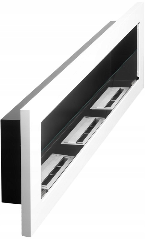Bio Ethanol Fireplace Biofire Fire White Wall Glass 1400 x 400 Modern Stylish - Image 3