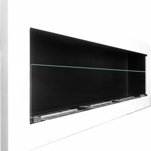 Bio Ethanol Fireplace Biofire Fire White Wall Glass 1400 x 400 Modern Stylish