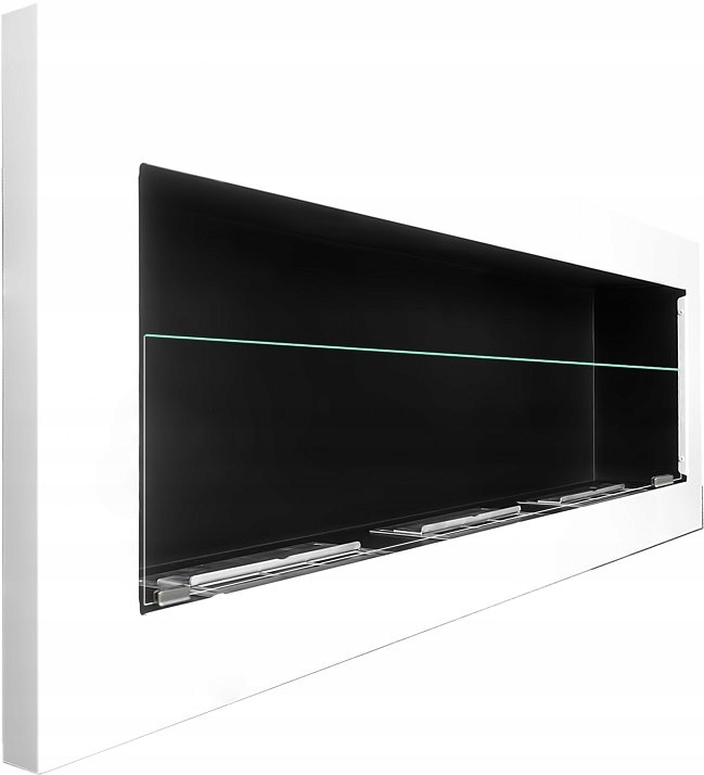 Bio Ethanol Fireplace Biofire Fire White Wall Glass 1400 x 400 Modern Stylish