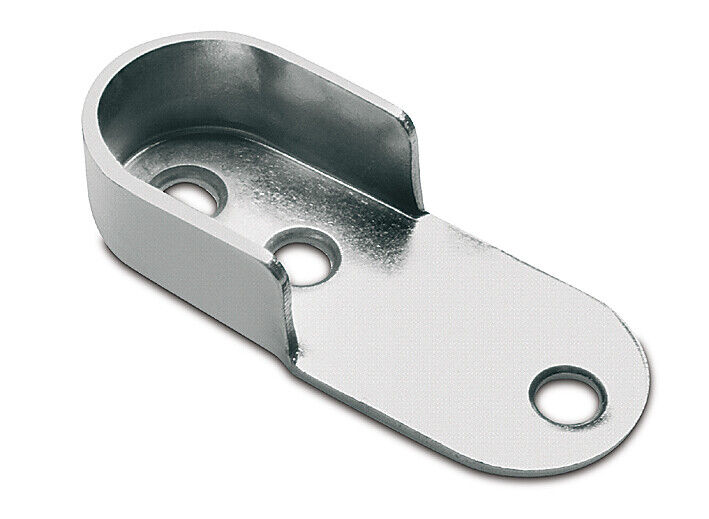 Wardrobe End Supports Brackets for Oval Hanging Rails Steel Chrome Hange 30x15mm