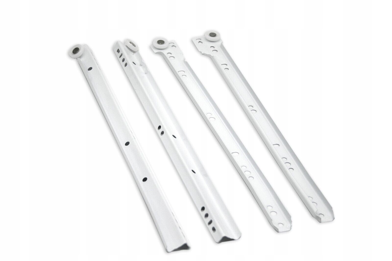 Metal Roller Bottom Fix Kitchen Drawer Runners Slides 250mm 600mm White Pair Set - Image 2