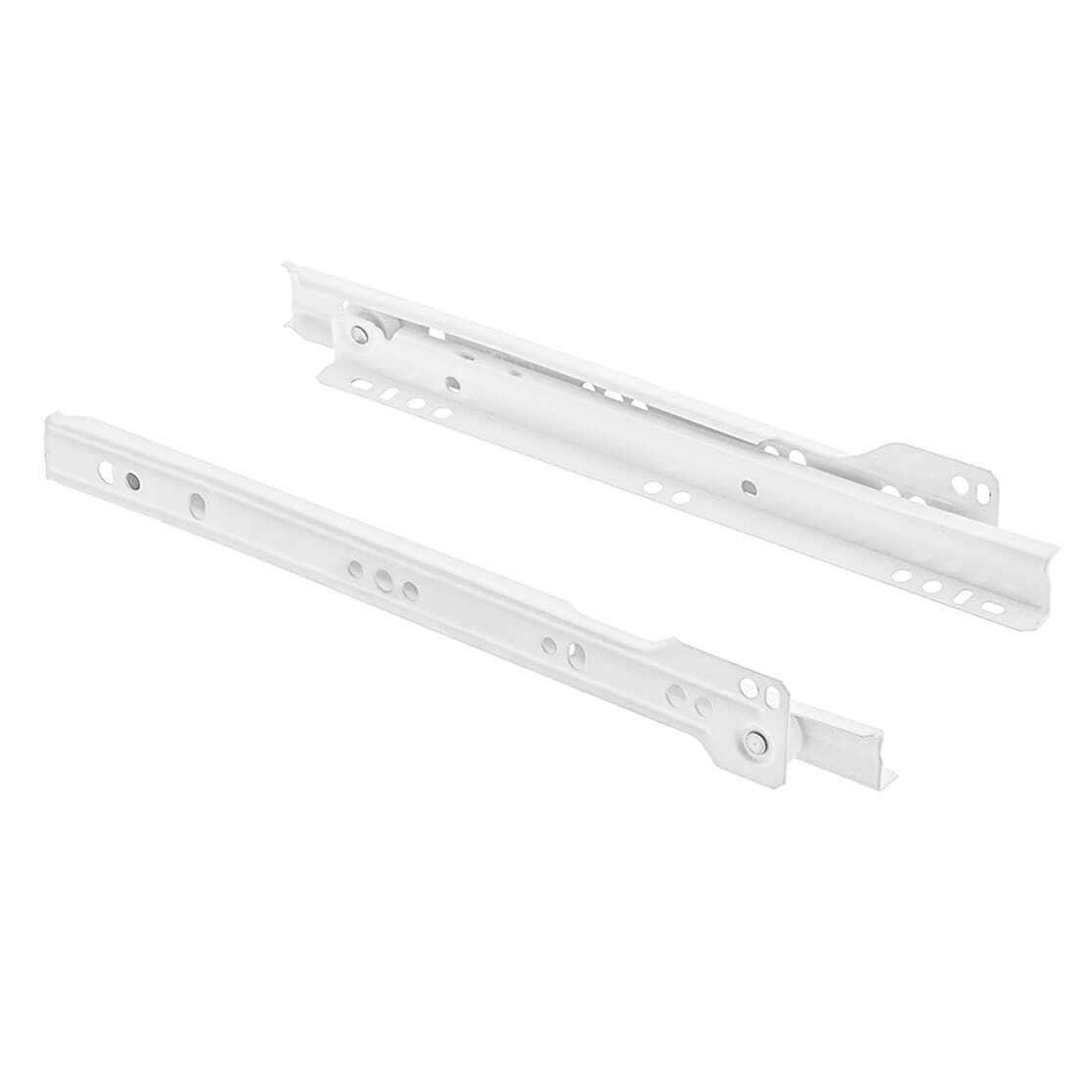 Metal Roller Bottom Fix Kitchen Drawer Runners Slides 250mm 600mm White Pair Set - Image 3