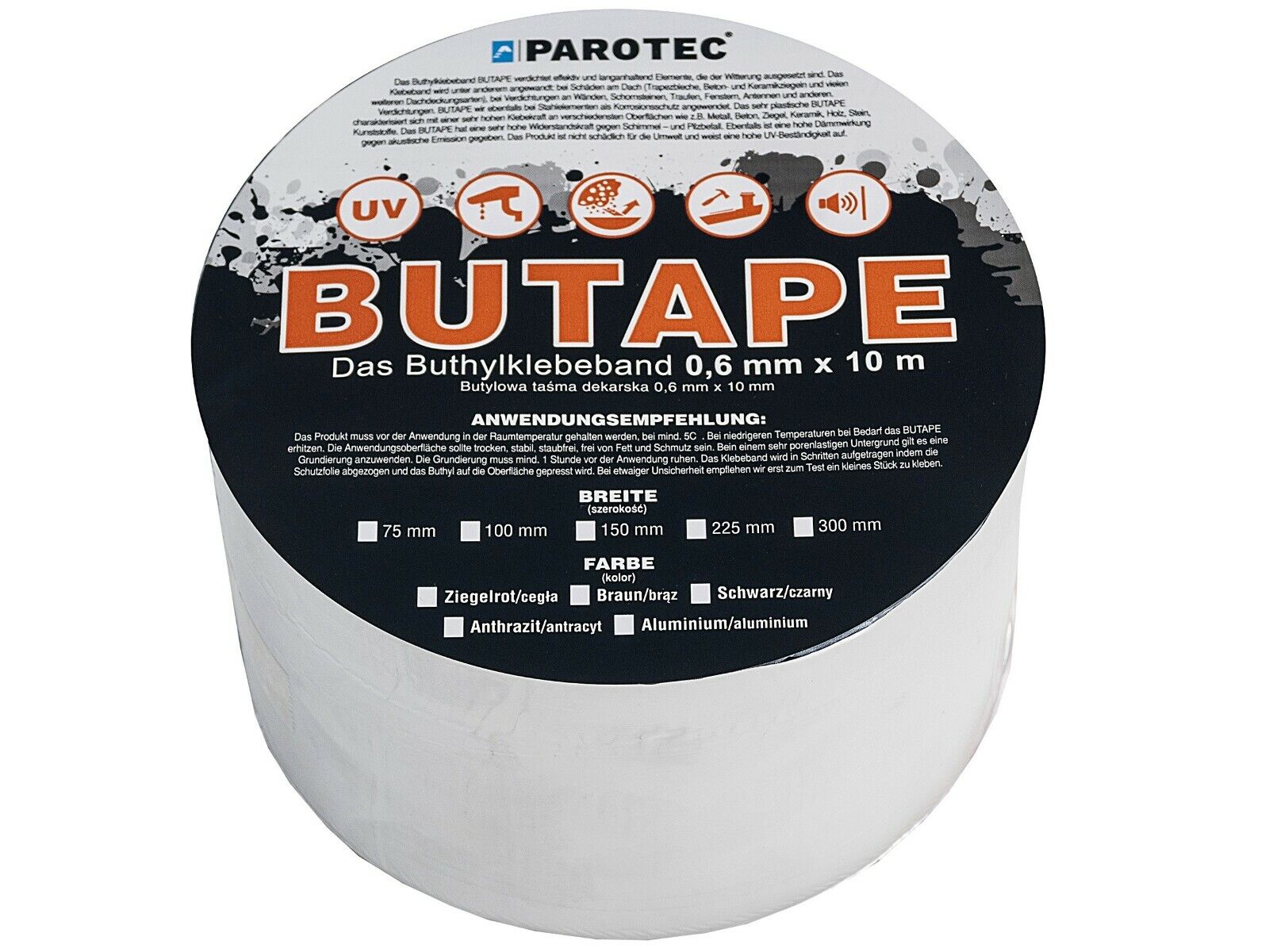 Butyl Aluminium Sealant Tape Performance Waterproof 75, 100, 150, 300 mm x 10m - Image 4