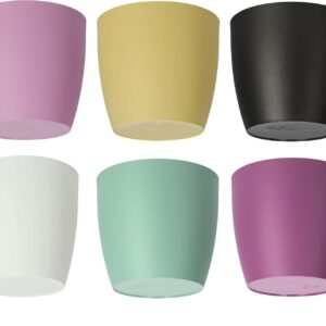 Waste Paper Basket Dust Bin Round Plastic Small Modern Style Home Office 6coloru