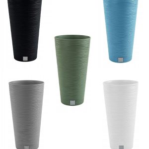 Round FURU Style Look Planter Tall Flower Plant Pot Indoor Outdoor Garden Decor