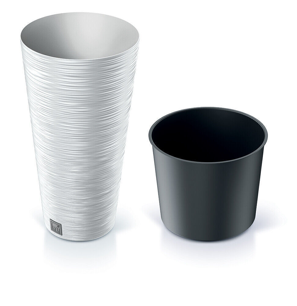 Round FURU Style Look Planter Tall Flower Plant Pot Indoor Outdoor Garden Decor - Image 3