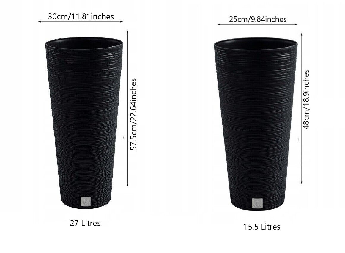 Round FURU Style Look Planter Tall Flower Plant Pot Indoor Outdoor Garden Decor - Image 7