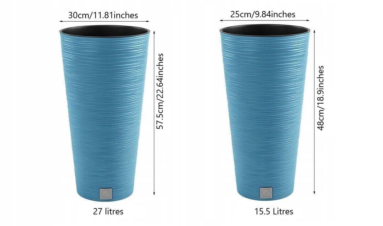 Round FURU Style Look Planter Tall Flower Plant Pot Indoor Outdoor Garden Decor - Image 15