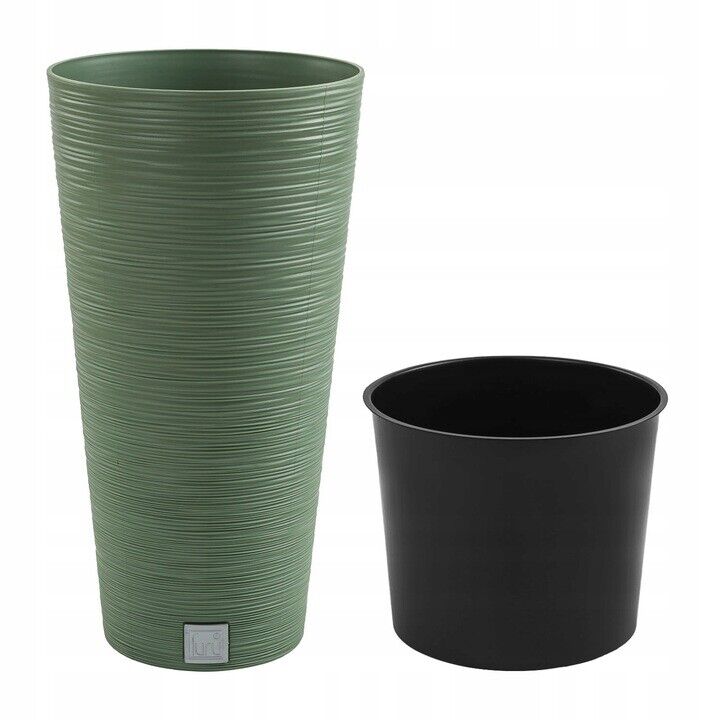 Round FURU Style Look Planter Tall Flower Plant Pot Indoor Outdoor Garden Decor - Image 21