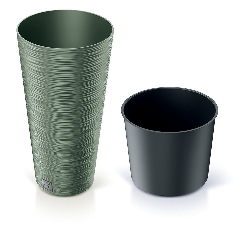 Round FURU Style Look Planter Tall Flower Plant Pot Indoor Outdoor Garden Decor - Image 25