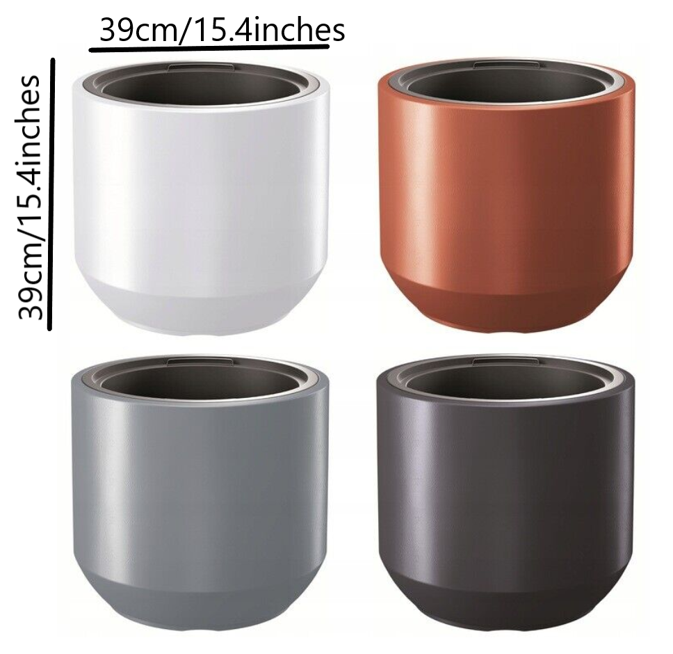 Round Plant Pot Elegant Large Flower Indoor Outdoor Garden Planters Heos 36L - Image 2