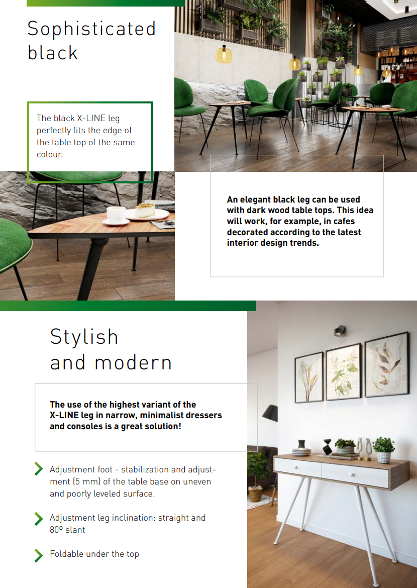 4x Table Leg Breakfast Bar Worktop Support Kitchen Round 710mm Black - Image 5