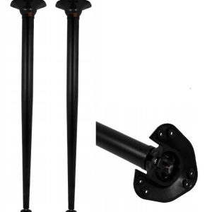 2x Table Leg Breakfast Bar Worktop Support Kitchen Round 710mm Black