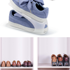 Pack of 4 Shoe Slots Size UK 1 to 12 Organiser Shoe Stacking Space Saver Racks