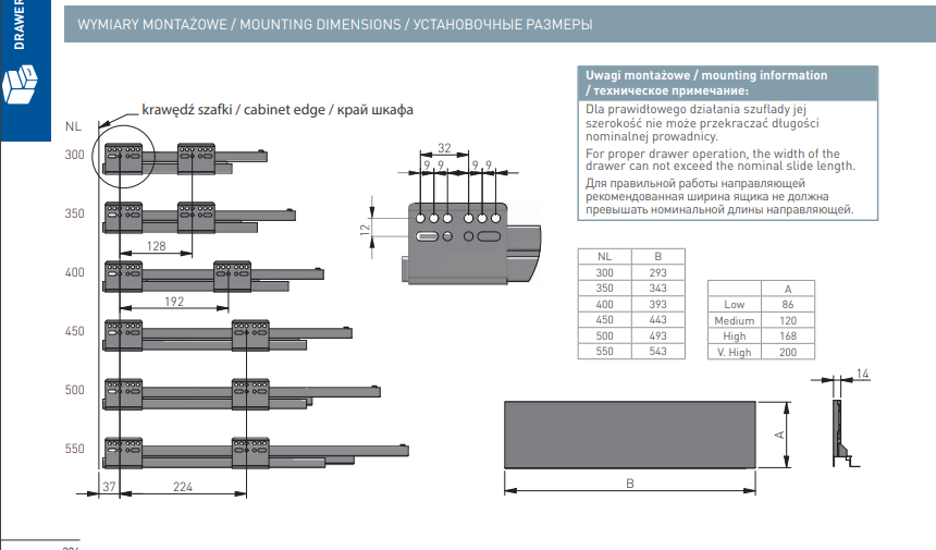 UltraSlim AXIS PRO Soft Close White Kitchen Drawer Box Sides Drawer Runners - Image 17