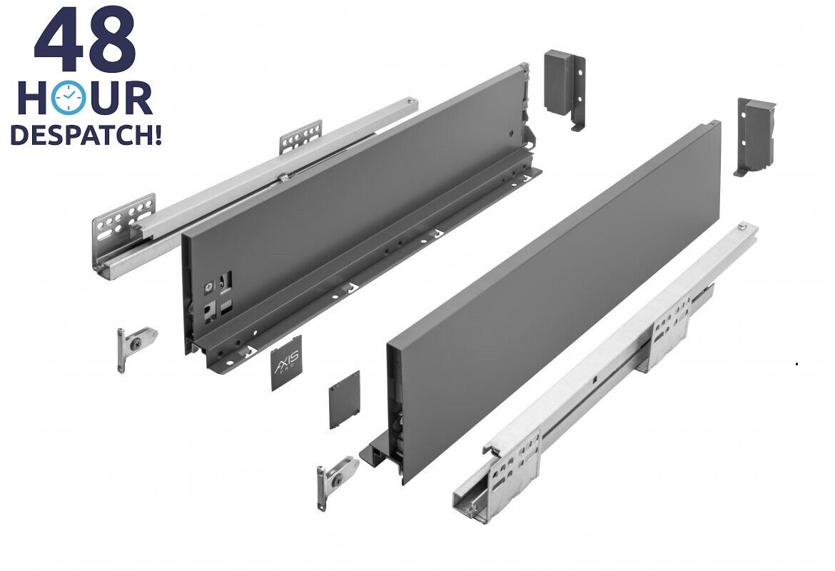 UltraSlim AXIS PRO Soft Close Anthracite Kitchen Drawer Box Sides Drawer Runners