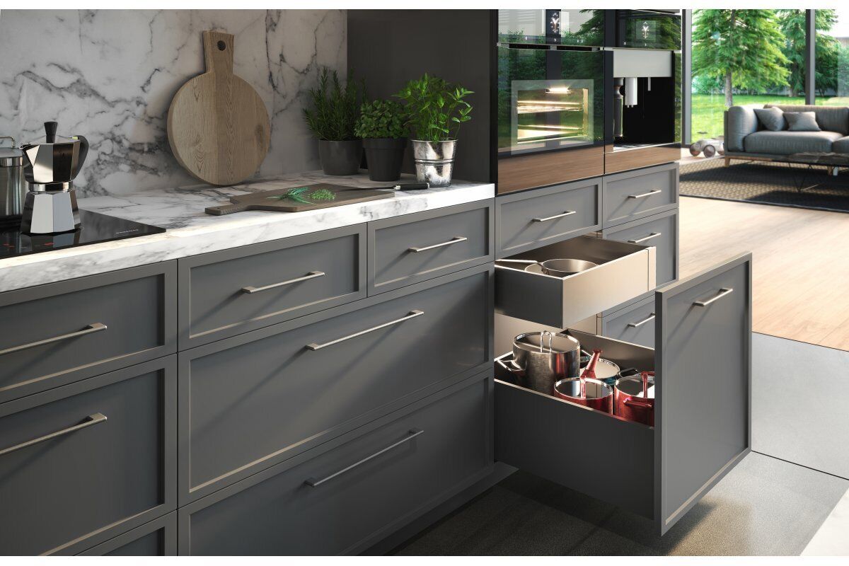 UltraSlim AXIS PRO Soft Close Anthracite Kitchen Drawer Box Sides Drawer Runners - Image 8