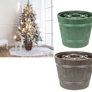 Round Planet Christmas Tree Stand with Water Reservoir,2 Xmas Colours, 2 Sizes