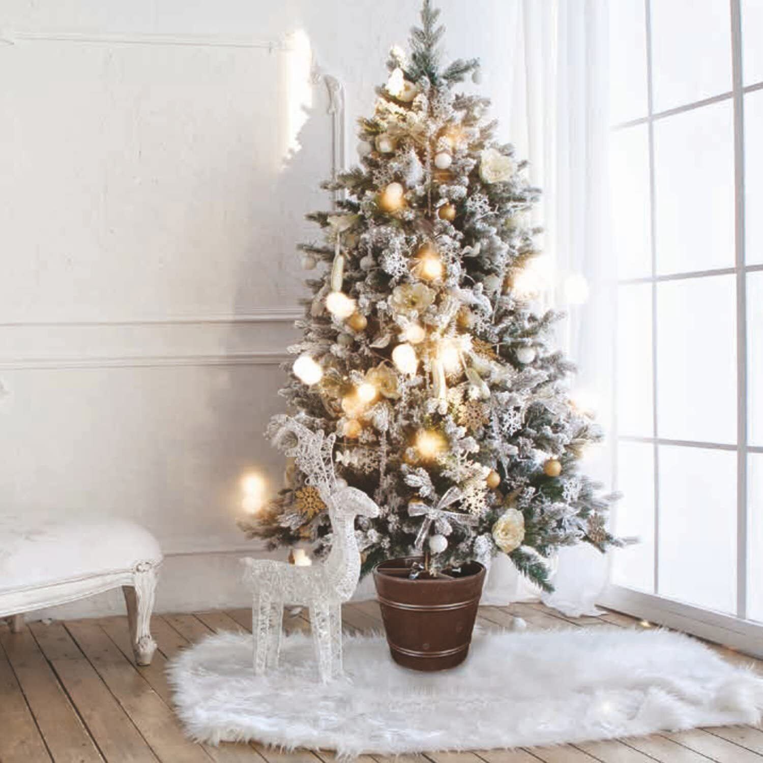 Round Planet Christmas Tree Stand with Water Reservoir,2 Xmas Colours, 2 Sizes - Image 16