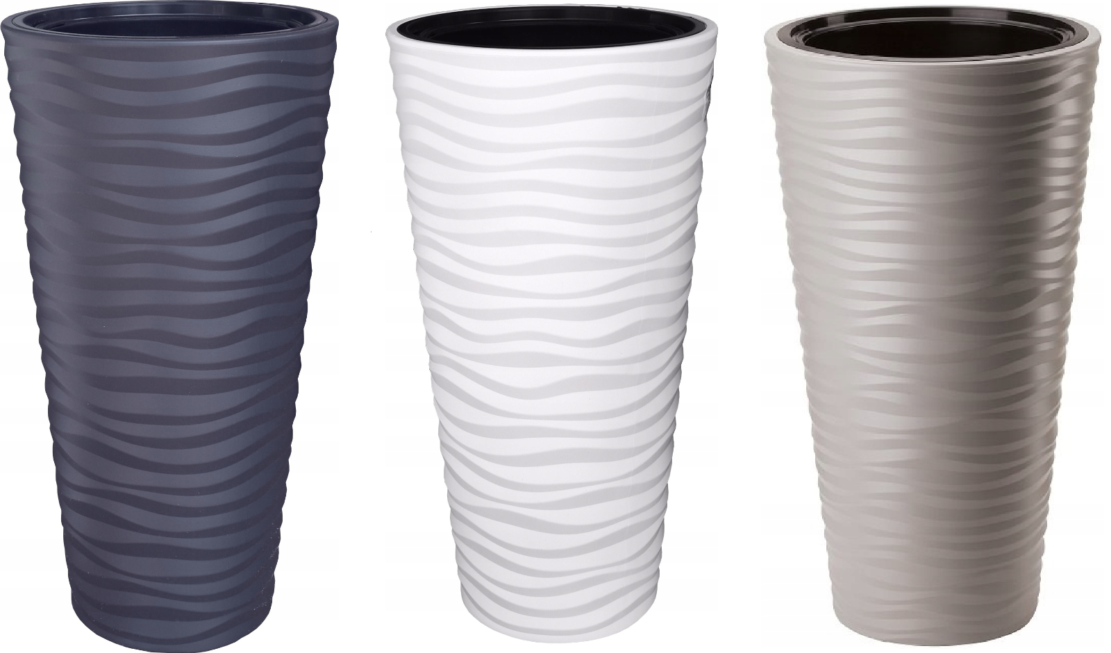 Round Tall Plant Pot Elegant Large Flower Indoor Outdoor Garden Planters Sahara - Image 2