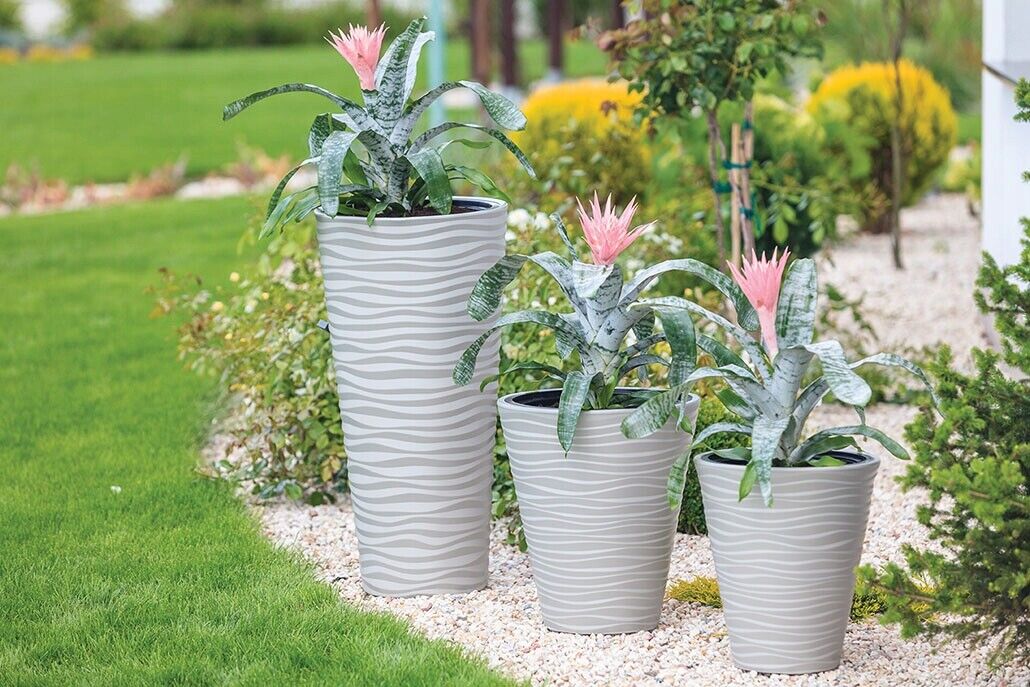 Round Tall Plant Pot Elegant Large Flower Indoor Outdoor Garden Planters Sahara - Image 4