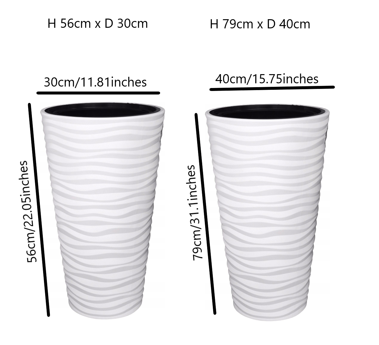 Round Tall Plant Pot Elegant Large Flower Indoor Outdoor Garden Planters Sahara - Image 6