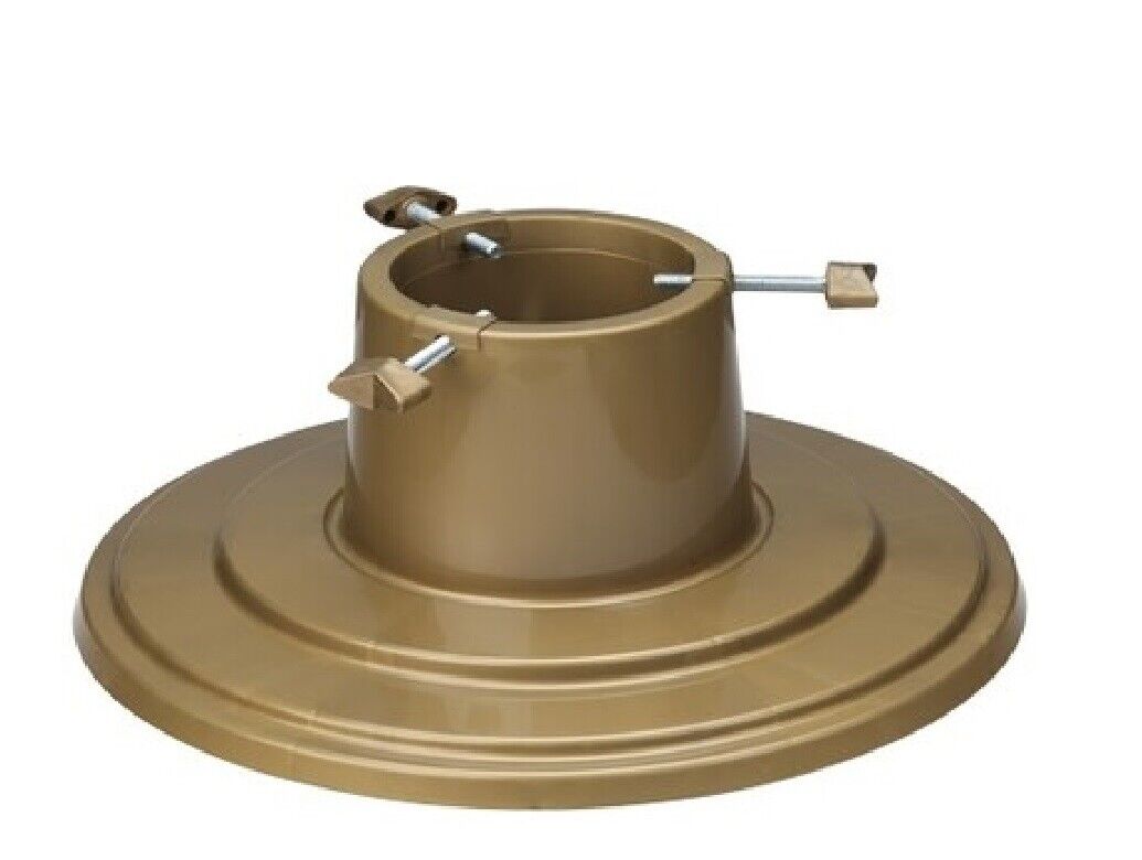 Christmas Tree Stand With Reservoir - Modern Design Real Xmas Tree Gold Round - Image 9