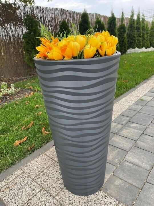 Round Tall Plant Pot Elegant Large Flower Indoor Outdoor Garden Planters Sahara - Image 11