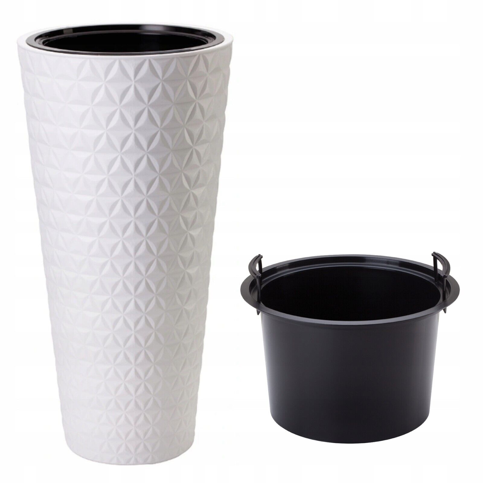 Round Tall Plant Pot Elegant Large Flower Indoor Outdoor Garden Planters Diamond - Image 12