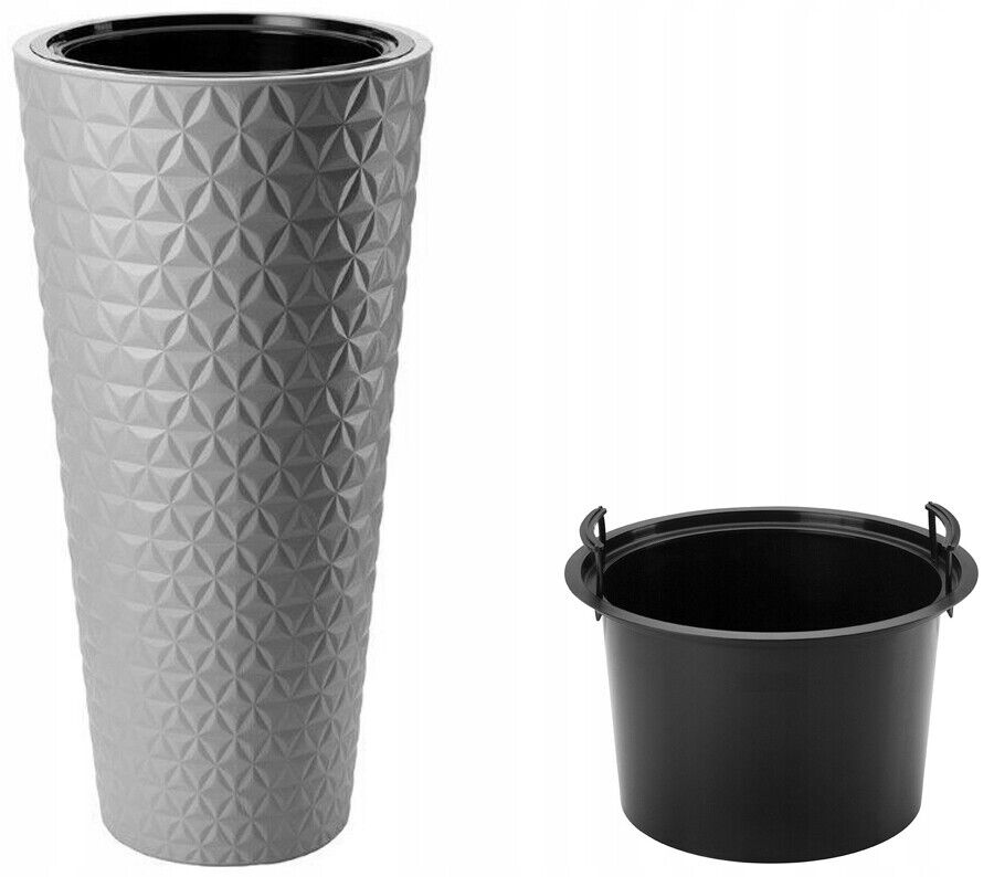 Round Tall Plant Pot Elegant Large Flower Indoor Outdoor Garden Planters Diamond - Image 14