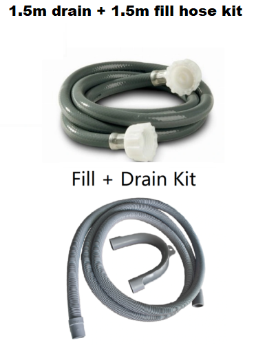 UNIVERSAL Long Washing Machine Dishwasher Drain Fill Hose Pipe Set 2 Lengths - Image 3