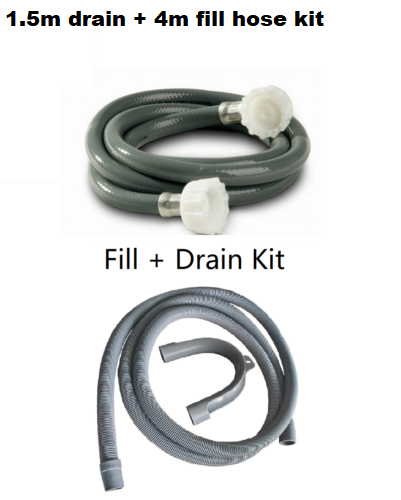UNIVERSAL Long Washing Machine Dishwasher Drain Fill Hose Pipe Set 2 Lengths - Image 5