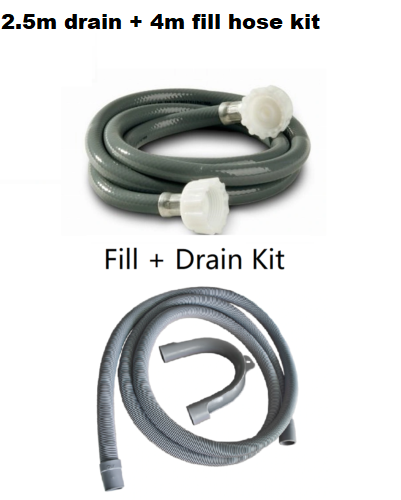 UNIVERSAL Long Washing Machine Dishwasher Drain Fill Hose Pipe Set 2 Lengths - Image 6