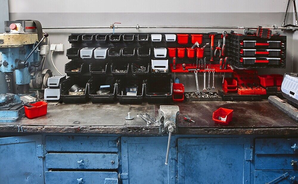 Storage Bins Plastic Order Picking Parts Boxes Lid Scooped Front Stackable Wall - Image 7