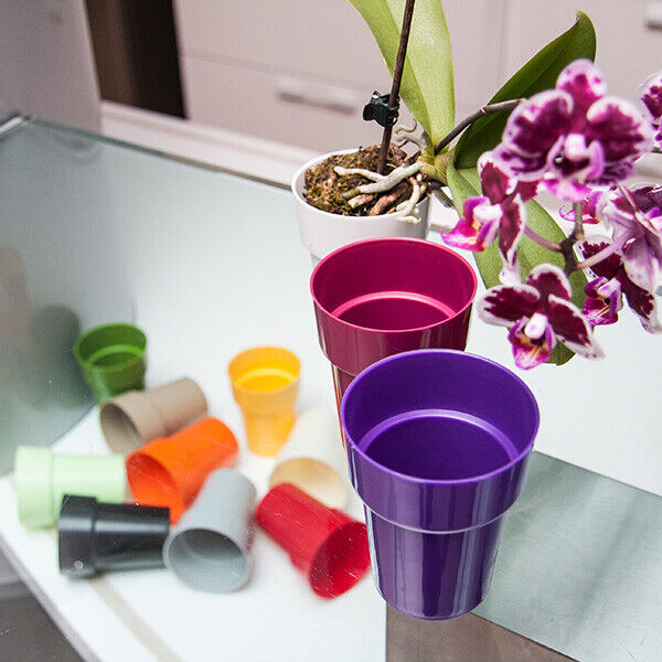 Micro mini Plant Pot Cactus Orchid Plastic 11 Colours Gloss 6cm Modern Bright - Image 4