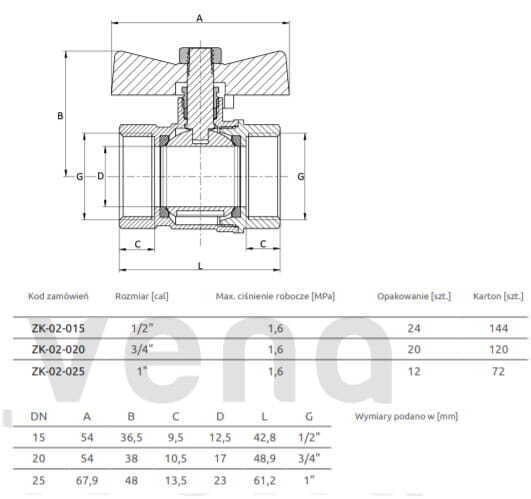 Butterfly Brass Valve Ball Lever Valve BSP Pipe Thread M/F/ F/F 1/2 3/4 1" - Image 2