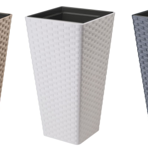 Square Tall Plant Pot Elegant Large Flower Indoor Outdoor Garden Planters Rattan