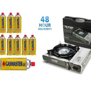 Butane Stove Portable Cooker in Blow Case 2 4 8 12 Gas Bottles Camping BBQ Kit