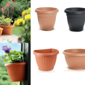 ROUND PLASTIC PLANT POTS VENETIAN FLOWER POT GARDEN PLANTS HERBS PLANTER HOLDER