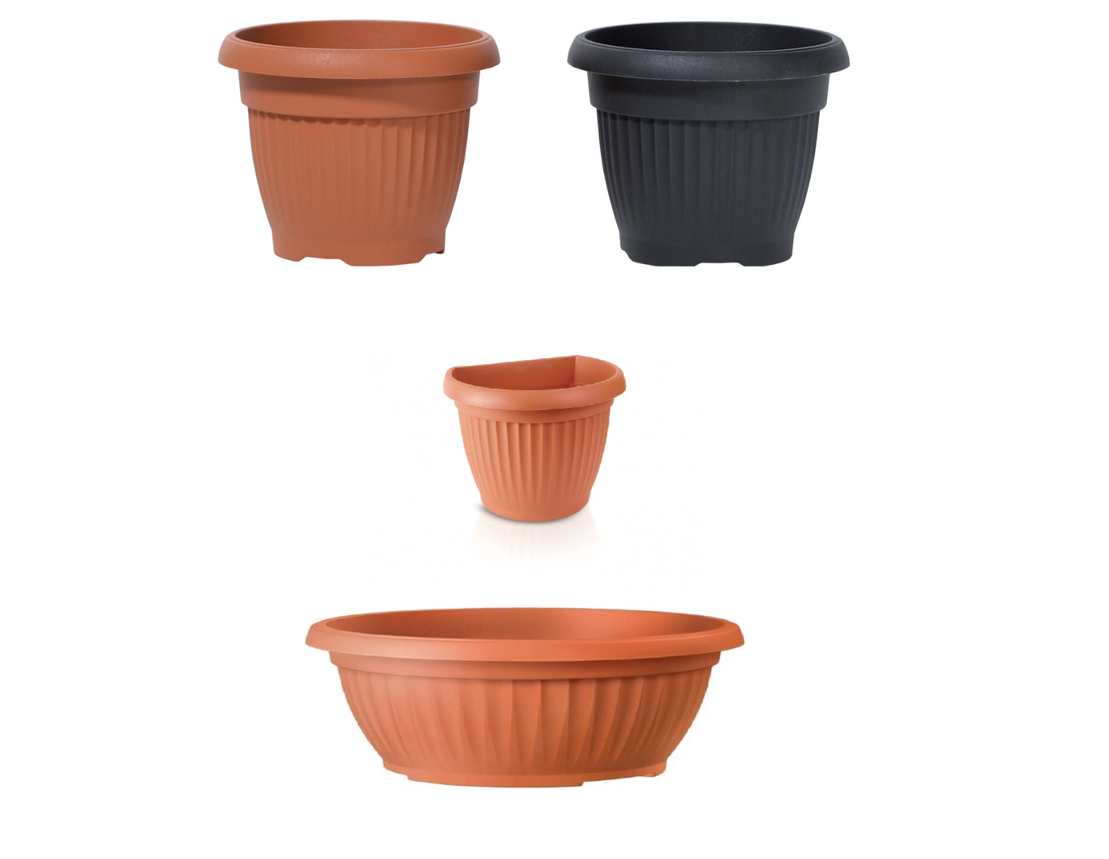ROUND PLASTIC PLANT POTS VENETIAN FLOWER POT GARDEN PLANTS HERBS PLANTER HOLDER - Image 2
