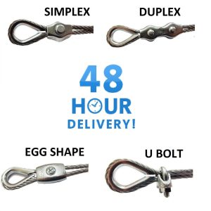 Simplex Duplex Egg Shape U Bolt Steel Wire Grip Grips Clamp Clips Rope Cable