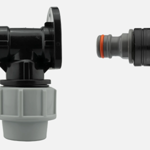 MDPE Wall Plate 20mm 25mm with standard hozelock quick click lock fitting hose